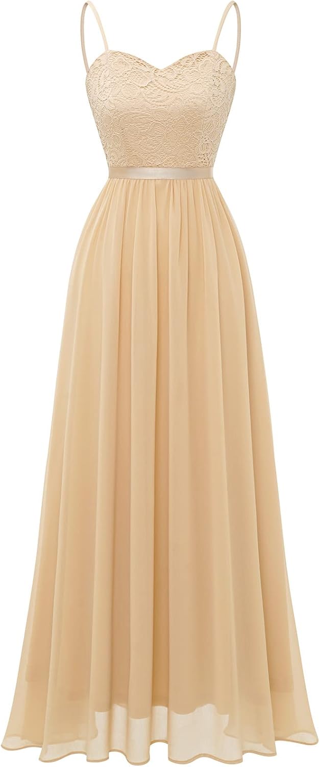 DRESSTELLS Abendkleider Elegant für Hochzeit Festlich Ballkleid Damen Lang Brautkleid Standesamt Bra