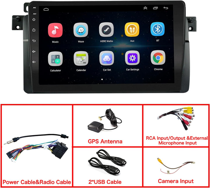 LEXXSON Android 10.1 Auto Radio Stereo 9 Zoll kapazitiver Touchscreen für BMW 3 Serie E46 323ci 325c