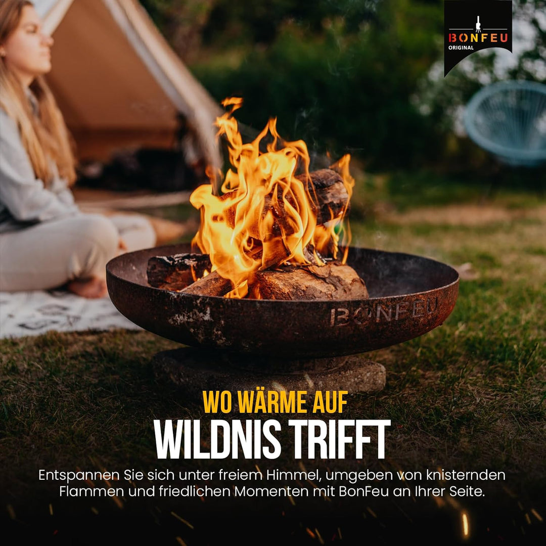 BonFeu BonBowl Feuerschale 80cm - Feuerschalen für den Garten - Feuerstelle Outdoor - Feuerschale mi