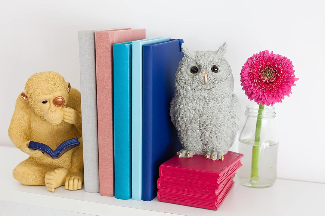 moses. Buchstütze Eule - Deko Objekt für das Bücherregal, 3D Leseeule als Stopper für die Lieblingsb