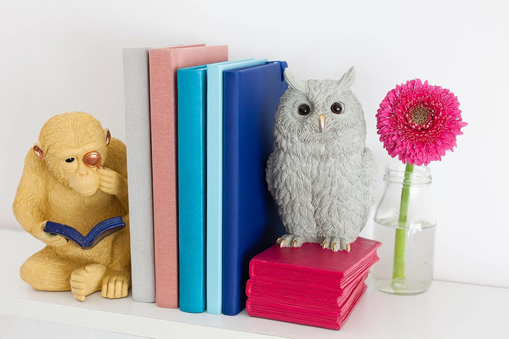 moses. Buchstütze Eule - Deko Objekt für das Bücherregal, 3D Leseeule als Stopper für die Lieblingsb