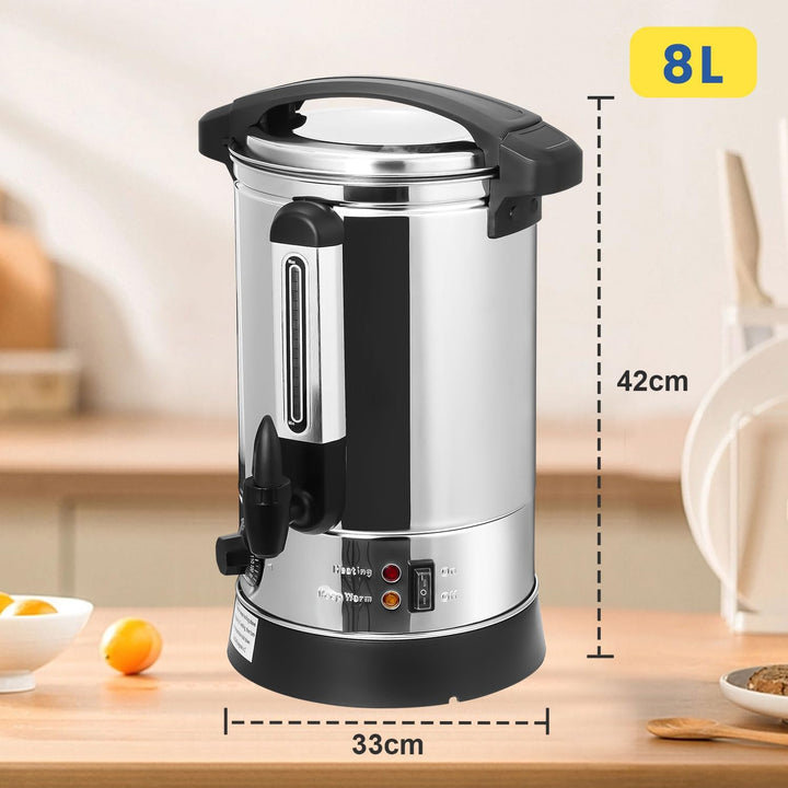 Daromigo Glühweinkocher 8L, Glühweinkocher mit Zapfhahn Thermostat,1500W Einkochautomat Edelstahl mi