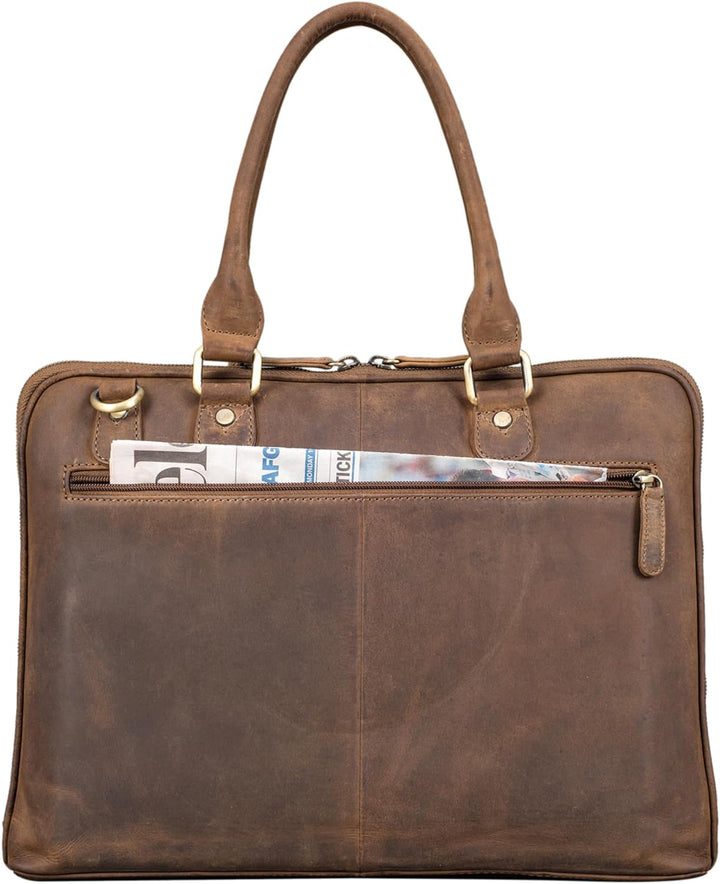 STILORD 'Joanna' Laptoptasche Damen elegant Leder Businesstasche Ledertasche Frauen Henkeltasche für