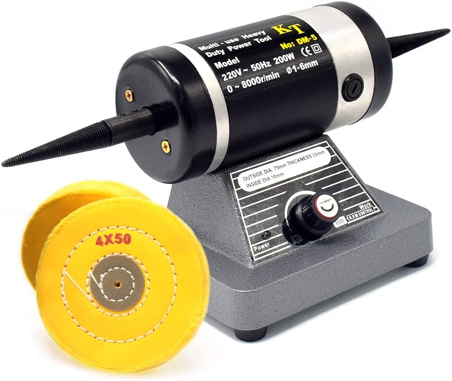 ToAuto Elektrische Poliermaschine für Bankpoliermaschine, 220 V, doppelte konische Spindeln, 8000 U/