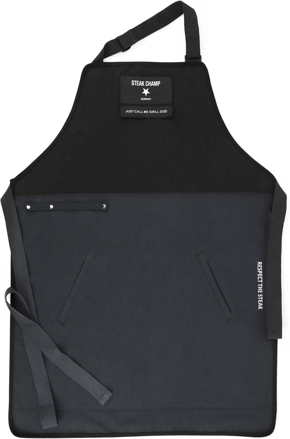 Steak Champ Grill & Bar Schürze: Robuste Koch- & Grillschürze, verstellbar, mit schmutz- und wassera