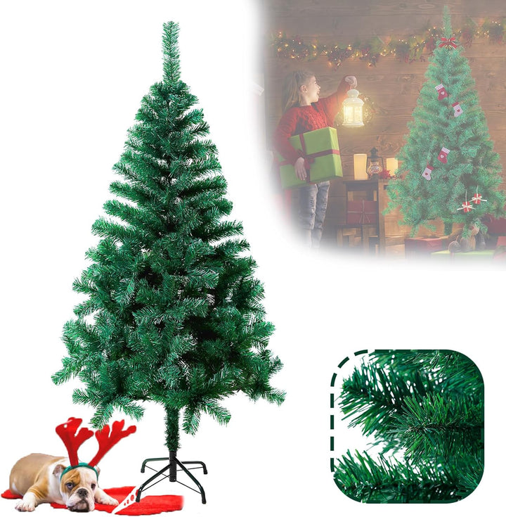 LZQ Weihnachtsbaum künstlich PVC Christbaum schwer entflammbarer Tannenbaum mit Schnellaufbau Klapps