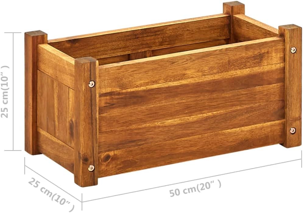 WIFESE Garten-Hochbeet Akazienholz 50x25x25 cm Hochbeete fĂŒr Garten Pflanzenbett KrĂ€uterbett GemĂŒseb