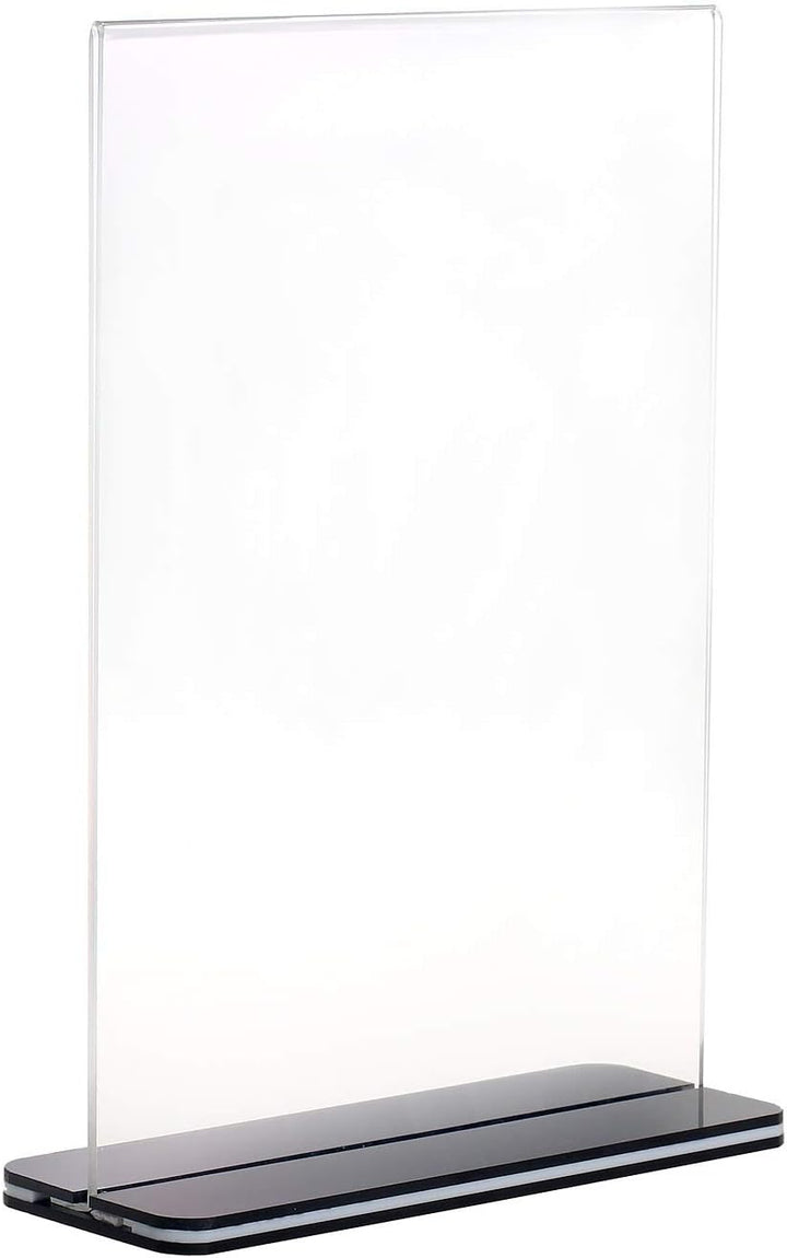 TUKA 20er Tischaufsteller A5 Hochformat mit Sockelboden, Acryl Werbeaufsteller Tischständer Doppelse