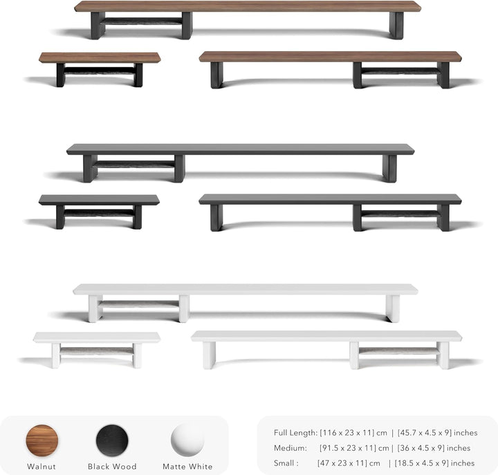 Raico Schreibtischregal, kleiner Monitorständer, Mini-Setup-Cockpit Schwarzes Holz Small | 47cm, Sch