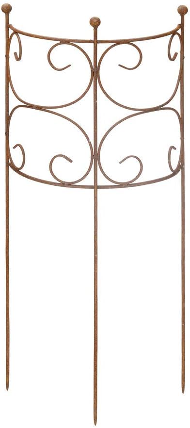 ecosoul Rankgitter Rankhilfe Staudenhalter Strauchhalter halbrund Rankgerüst Metall Eisen Rost Deko