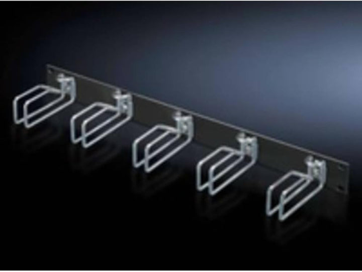 Rittal DK Rangierpanel 1 HE mit Stahlbuegeln, 5502205, Schwarz, Silber