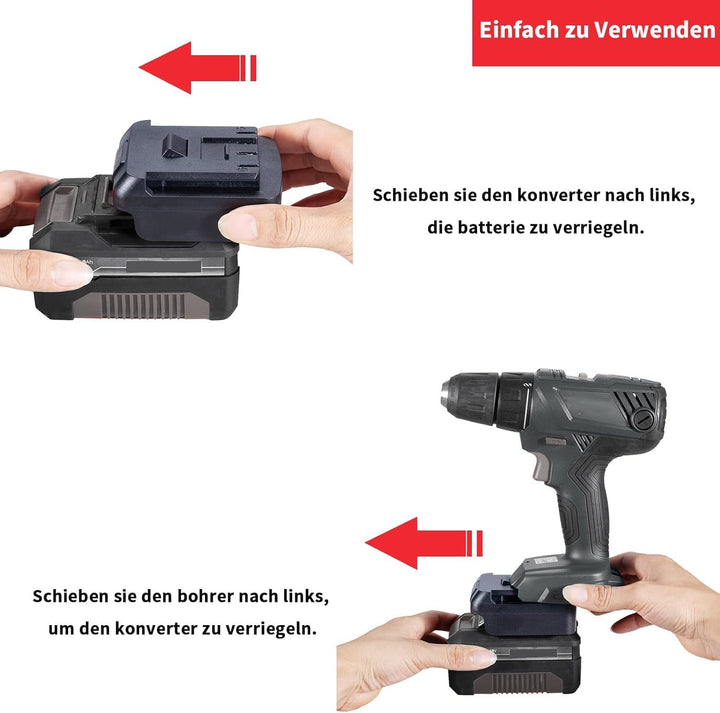 Adapter Konverter für Einhell 18V Li-Ion Akku auf für Bosch GBA 18V Li-Ion Elektrowerkzeug Akku (Kei