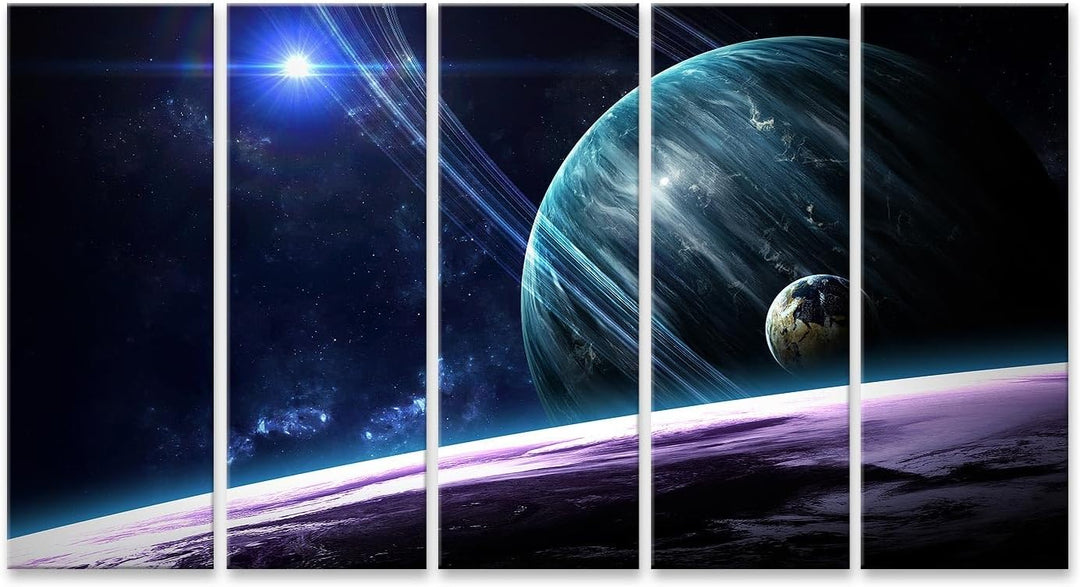 Bild auf Leinwand Universum Planeten Sternen Und Galaxien Im Weltall Wandbild Poster Kunstdruck Bild