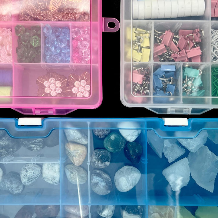 Qualsen Plastik Aufbewahrungsbox Einstellbar Fächer Sortimentskasten Schmuckschatulle Werkzeugcontai