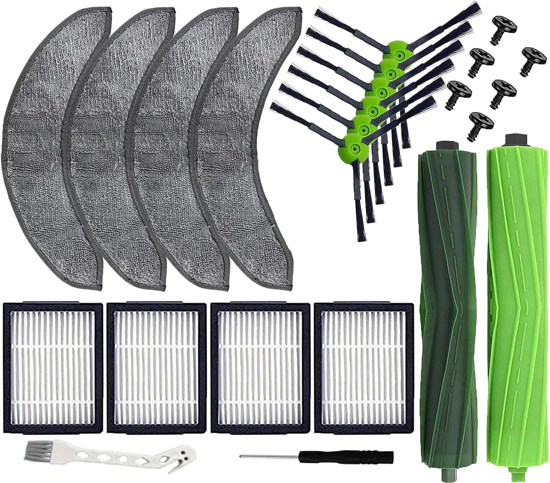 Ersatzteile kompatibel mit iRobot Roomba Combo j7+/Plus Roboter-Staubsauger, 1 Satz Gummibürsten für