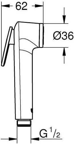 GROHE Vitalio - Handbrause (1 Strahlart, mit Druckknopf), chrom, 26351000 Handbrause Single