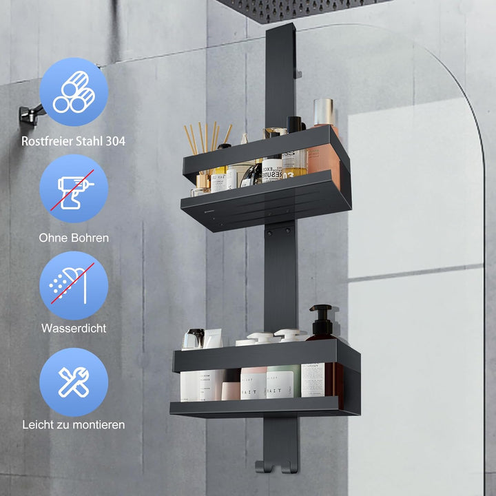 UUlioyer Duschablage zum Hängen, Shampoo Duschgel Halterung für Dusche, Duschregal aus Edelstahl SUS