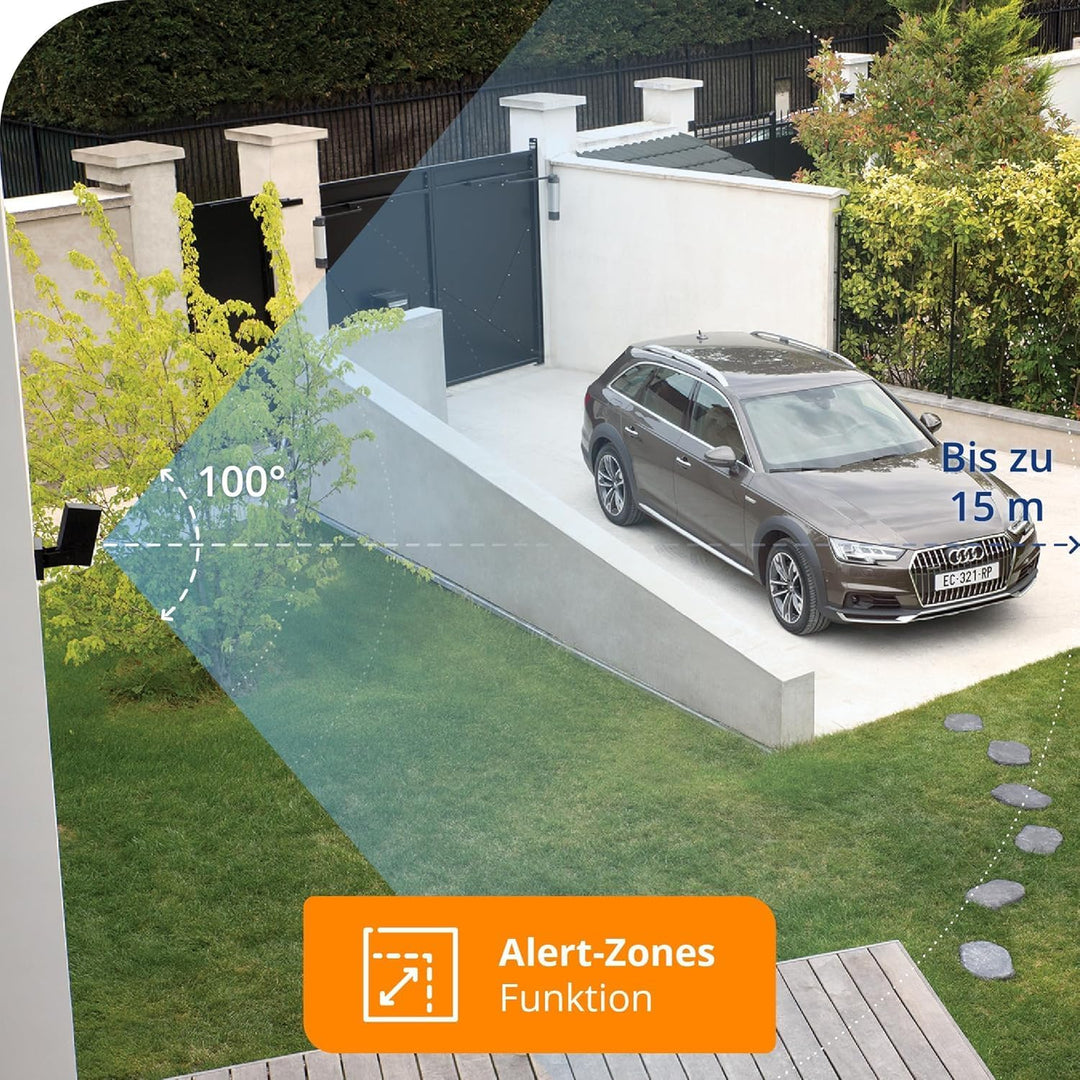 Netatmo AMZ Smarte Überwachungskamera für den Aussenbereich mit 105 dB-Sirene, WLAN, Integrierte Bel