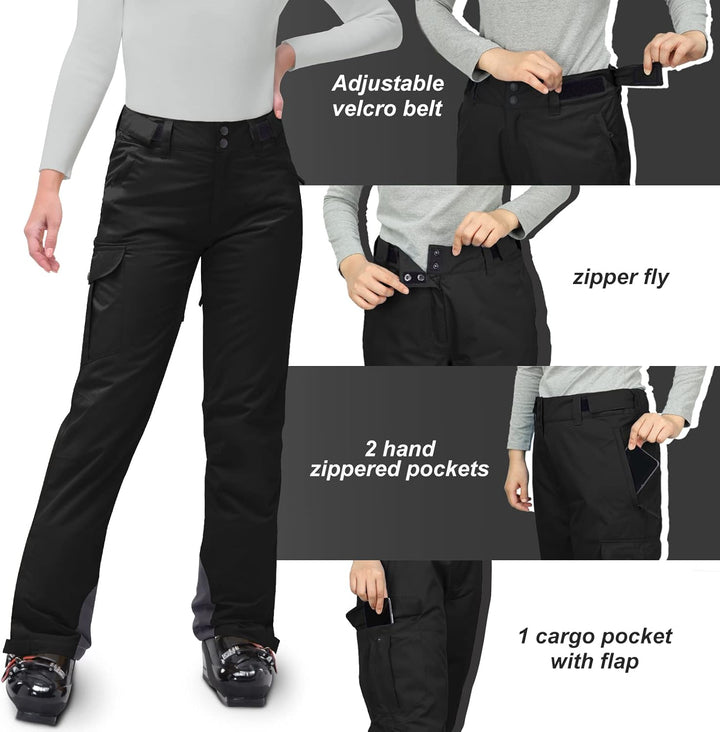 33,000ft Damen Skihose Outdoorhose Wasserdicht Winddichte Softshellhose Warme Gefütterte Thermohose