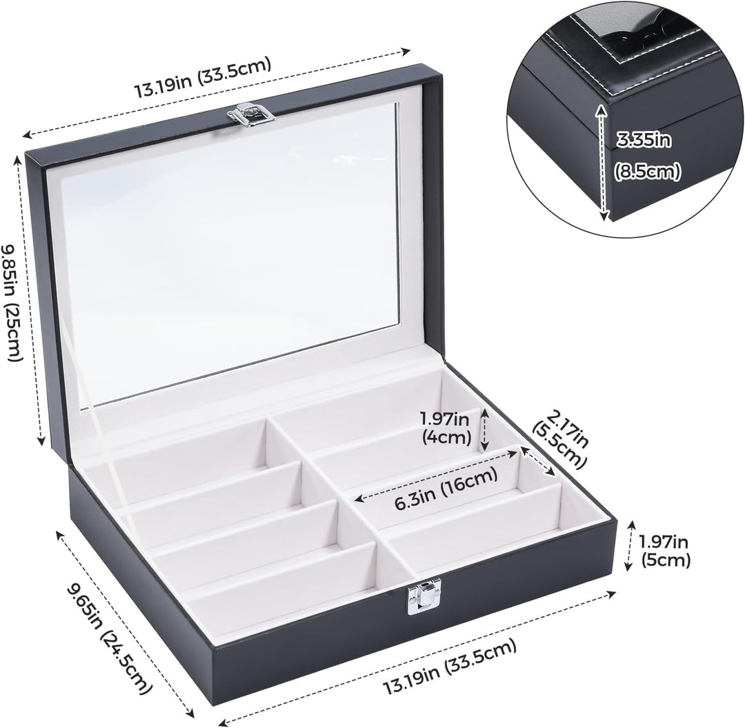 ProCase Brillenbox Sonnenbrillen Displaybox Aufbewahrungsbox aus Leder Brillenschatulle Brillenkoffe