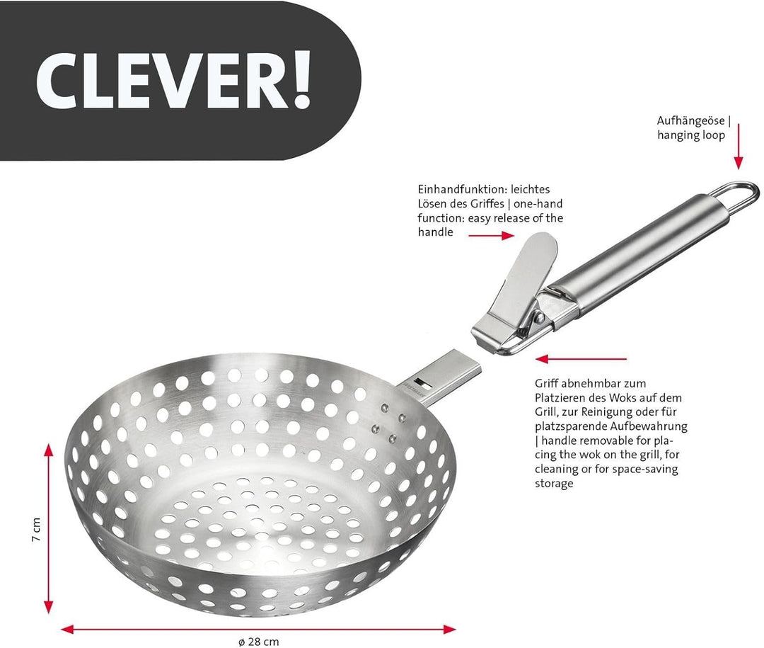 Westmark Grillwok – Ideal für die Zubereitung grösserer Mengen leckeren Grillgemüses, langlebig, spü