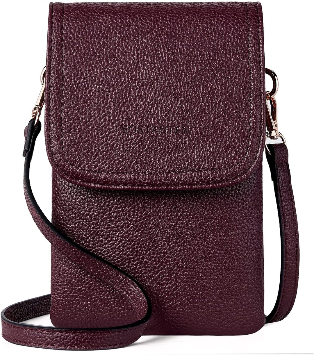 BOSTANTEN Handytasche zum Umhängen Leder, Handy Umhängetasche Damen, Handytasche mit Geldbörse zum U