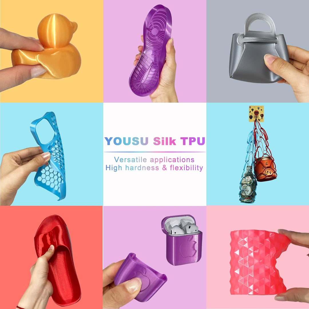 YOUSU Silk tpu filament 1,75 mm, tpu 95a, 3d drucker filament, Flexibles Filament, hohe Härte, Elast