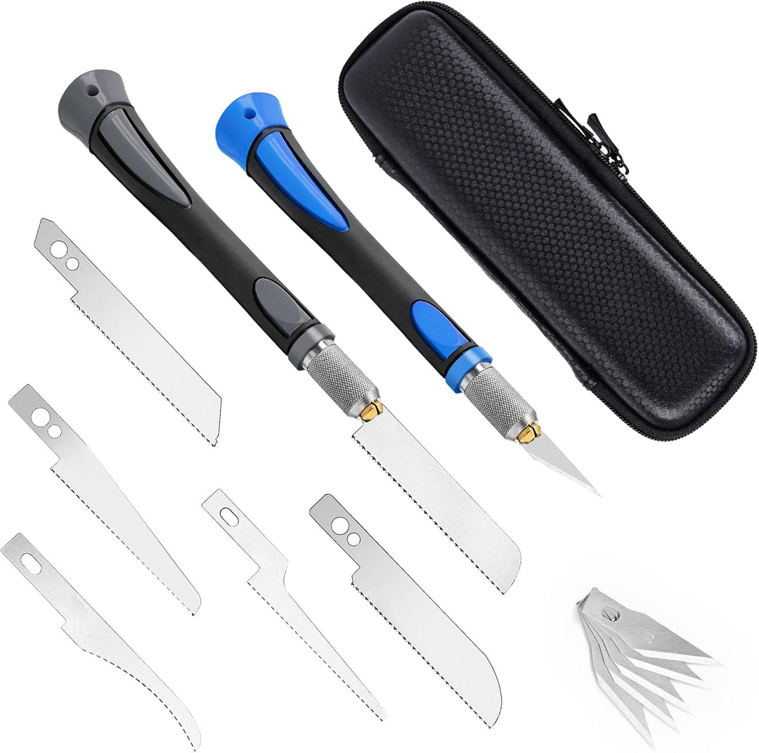EHDIS Modellbau Werkzeug Set, Mini Handsäge für Modellbau mit 6 Stück Bastelklinge und 5 Stück 11# K