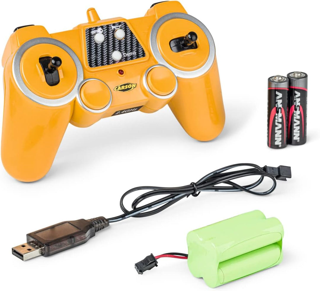 CARSON 500907653 - 1:16 RC Traktor JCB 2.4G 100% RTR - Ferngesteuertes Fahrzeug, Traktor mit Funktio