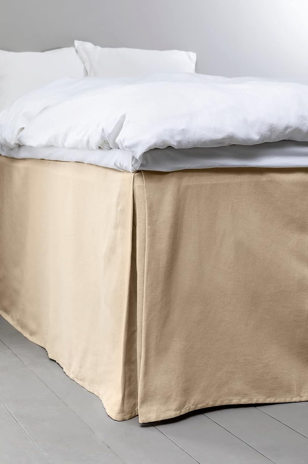 Jotex Colour Betthusse - 100% hochwertige Bio-Baumwolle Bettrock, Höhe 60 cm - Beige, 90 x 200 cm 90