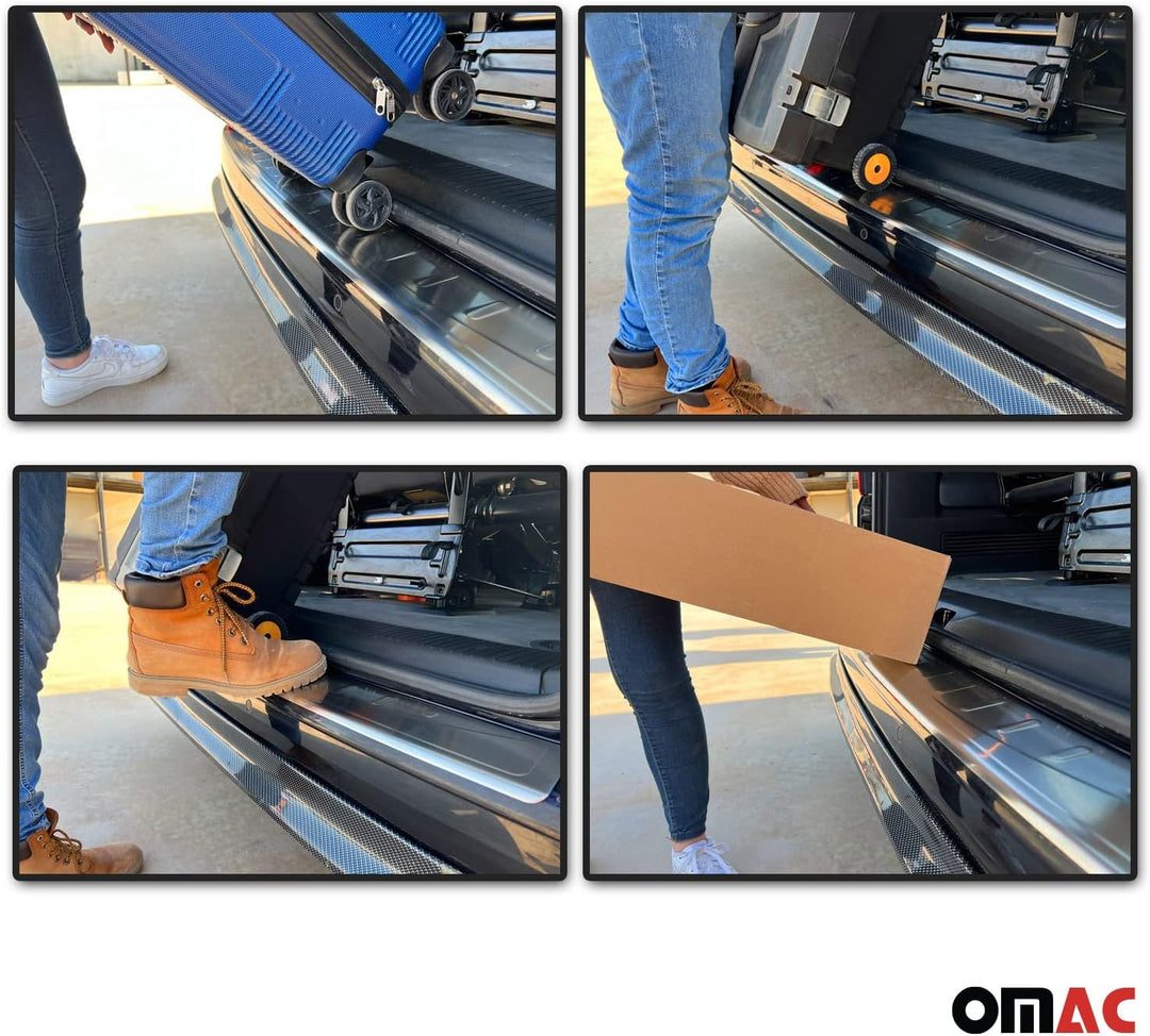 Ladekantenschutz Edelstahl kompatibel mit VW Caddy 2003-2015 Chrom Vollschutz Gebürstet 1x Edelstahl