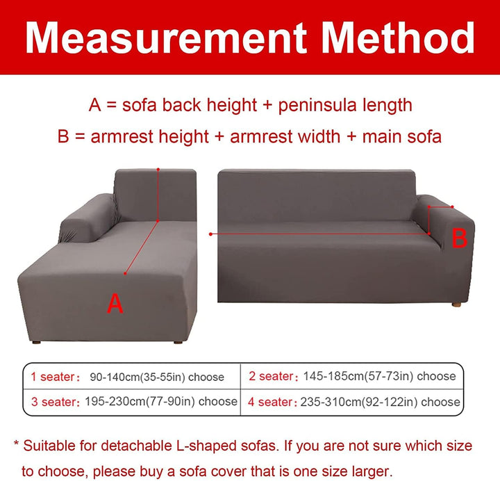 Jaotto Sofa Überwürfe Sofabezug Elastische Spandex Stretch Sofabezüge Couchbezug für L-Form Sofa Uni