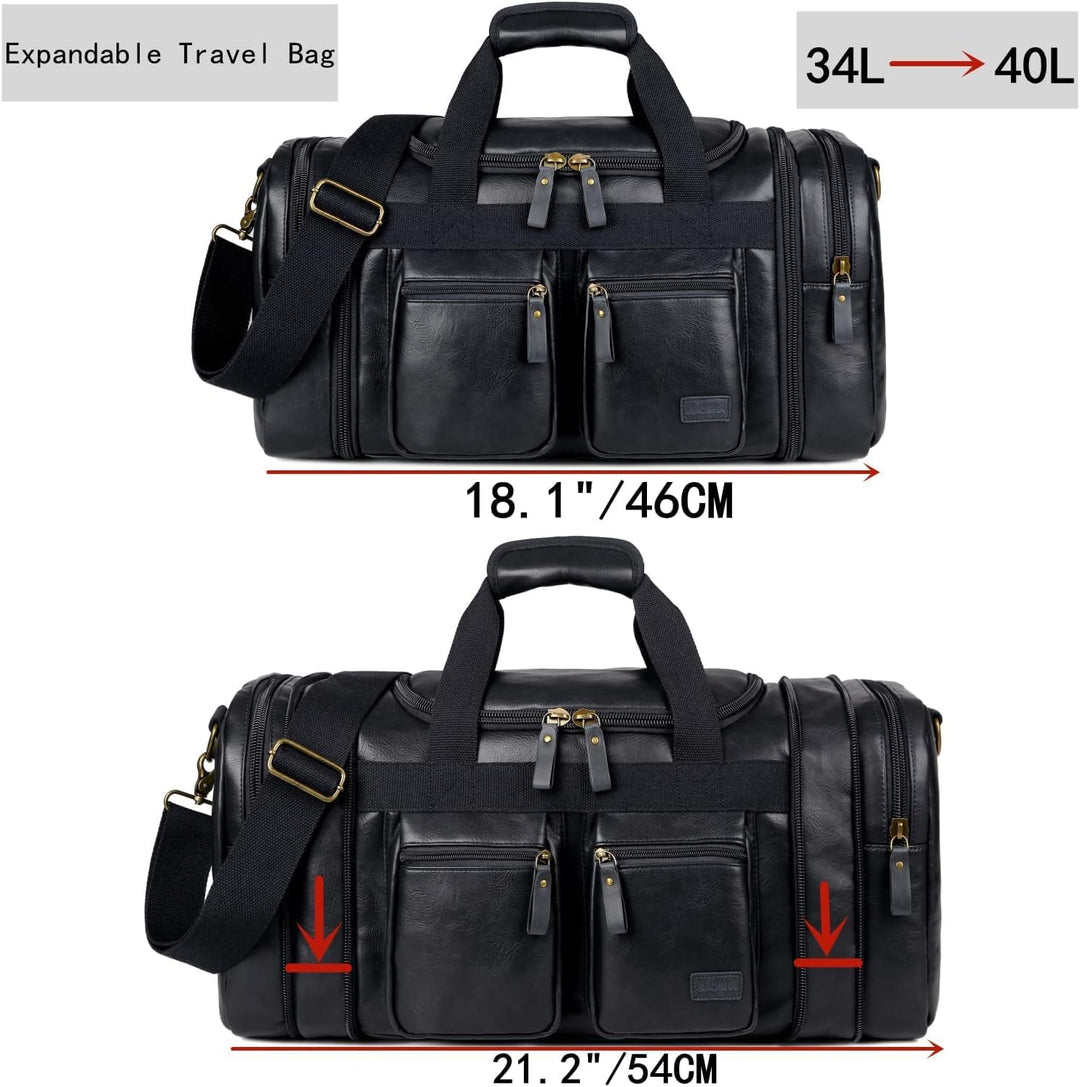BAOSHA Faux Leder Reise Duffel Weekender Tasche Handgepäck Tragetasche Übernachtungstasche Sporttasc