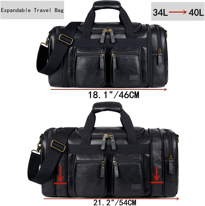 BAOSHA Faux Leder Reise Duffel Weekender Tasche Handgepäck Tragetasche Übernachtungstasche Sporttasc
