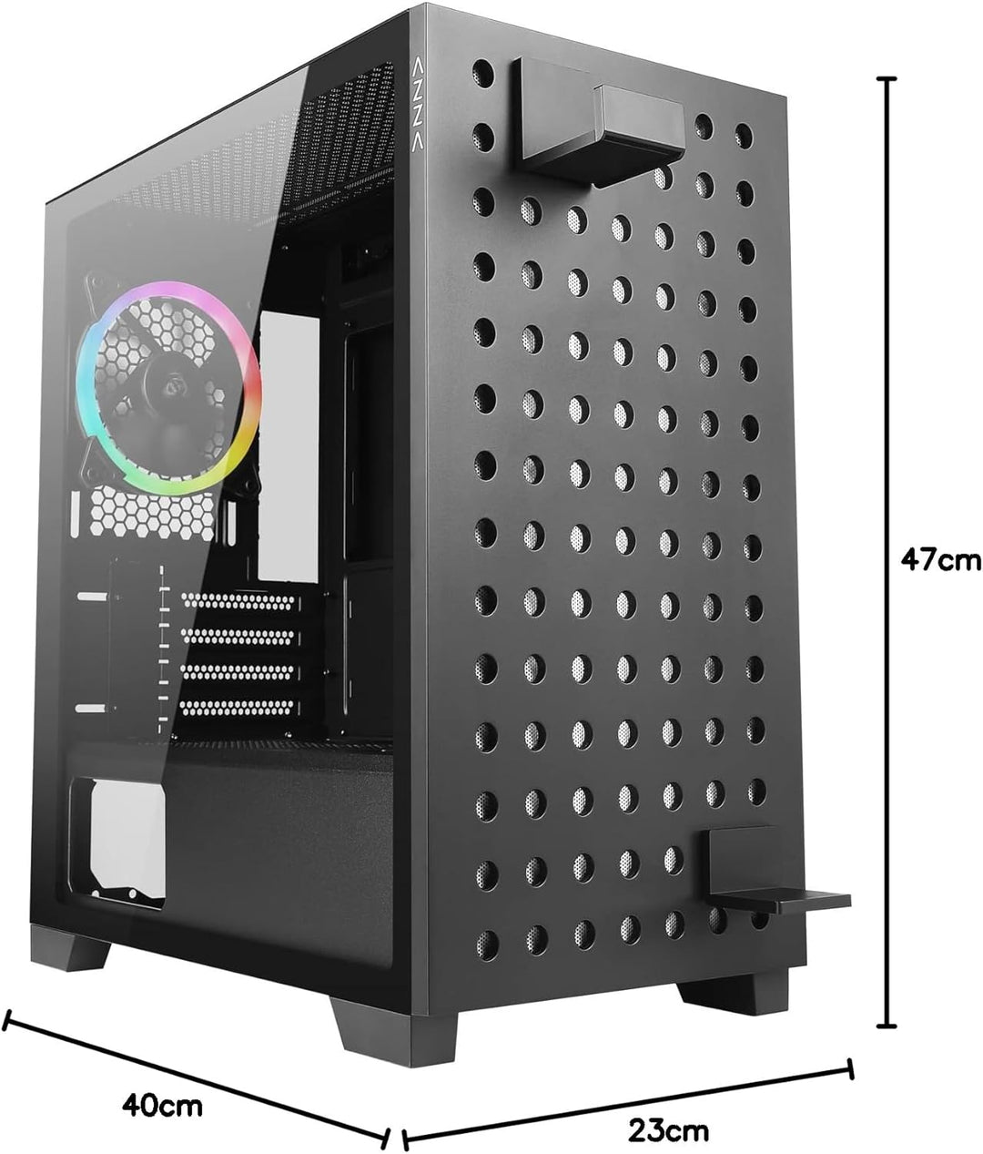 AZZA Elise 140 / Matx Gaming Gehäuse / PC-Gehäuse / 1120mm ARGB Lüfter inklusive