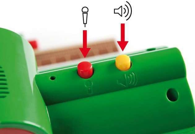 BRIO World 33578 Sprechender Bahnhof Eisenbahn Zubehör mit Aufnahmefunktion - Kleinkinderspielzeug e