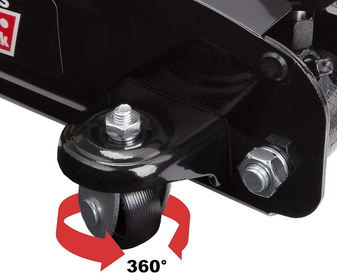 Deuba® hydraulischer Wagenheber 2 Tonnen Flache Hubhöhe 85-330mm inkl. Koffer inkl. Gummiauflage KFZ