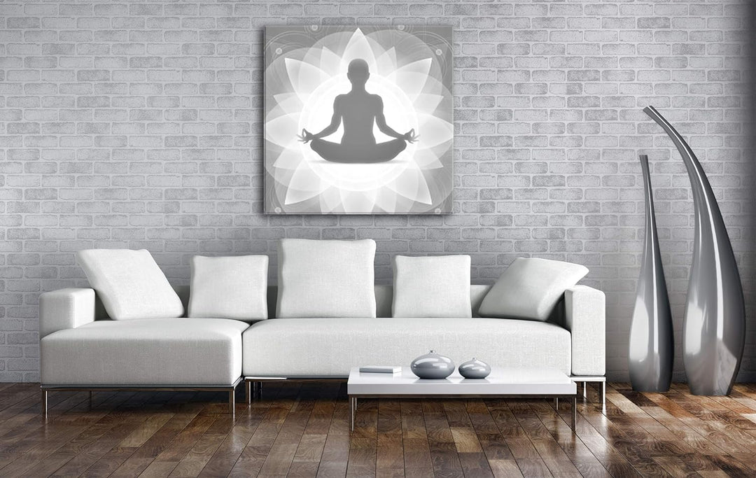 deyoli Meditierender Mensch Format: 60x60 Effekt: Schwarz&Weiss als Leinwandbild, Motiv fertig gerah