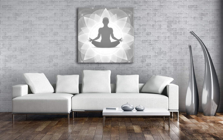 deyoli Meditierender Mensch Format: 60x60 Effekt: Schwarz&Weiss als Leinwandbild, Motiv fertig gerah