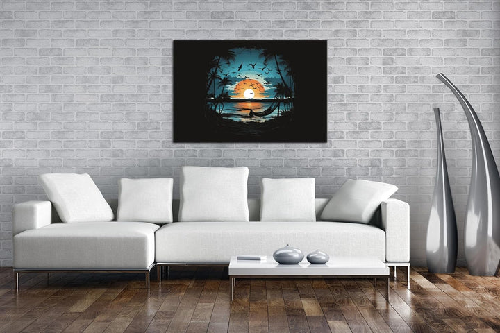 deyoli Sonnenuntergang an Südinsel Format: 100x70 cm als Leinwandbild, Motiv fertig gerahmt auf Echt