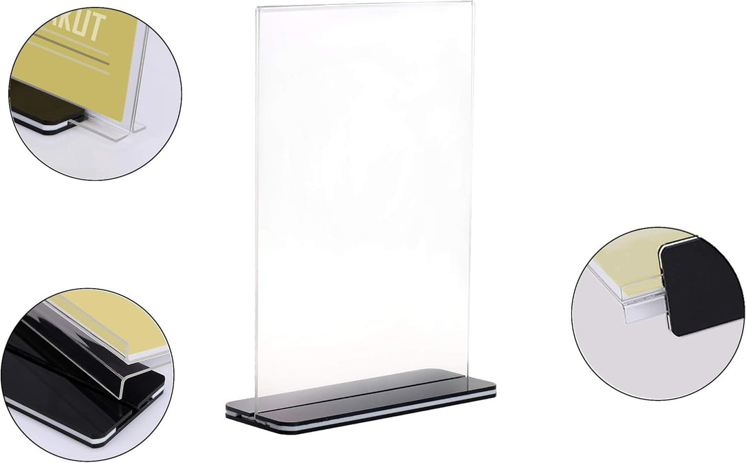 TUKA 20er Tischaufsteller A3 Hochformat mit Sockelboden, Acryl Werbeaufsteller Tischständer Doppelse