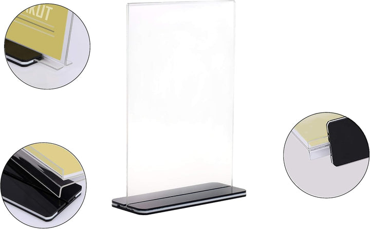 TUKA 20er Tischaufsteller A3 Hochformat mit Sockelboden, Acryl Werbeaufsteller Tischständer Doppelse
