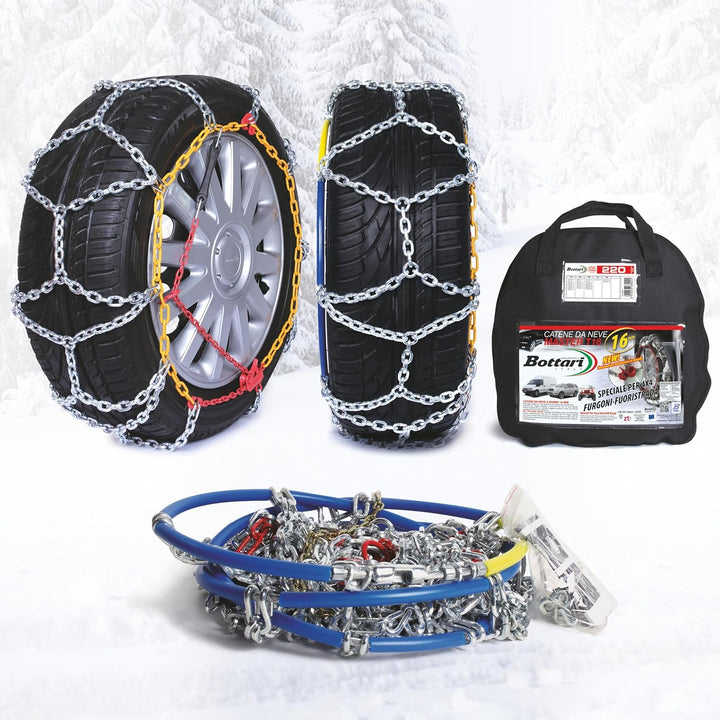Bottari 68002: Schneeketten "Master", 16 mm, Grösse 220, ÖNORM, für SUVs, busse, transporter und woh