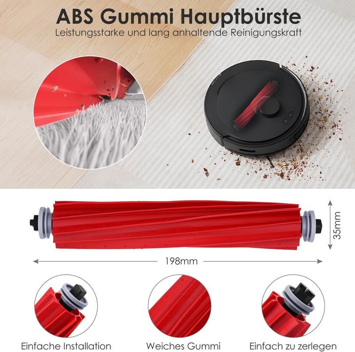 Zubehörset für Roborock Qrevo S/Qrevo MaxV/Qrevo Pro, 1*Main Rollbürste 4*Staubbeutel 4*Seitenbürste