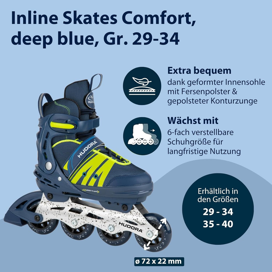 HUDORA Inlineskates Comfort, Softboot Inliner für Kinder, Jugendliche und Erwachsene - Verschiedene