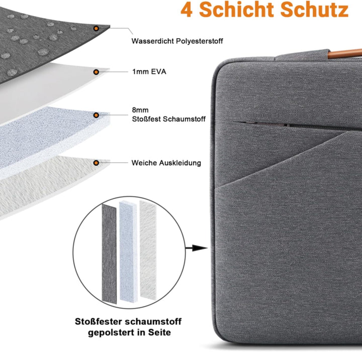 TECOOL 15,6 Zoll Laptoptasche Hülle Tasche für 15-15,6'' Lenovo Thinkpad Ideapad HP Dell Acer ASUS C