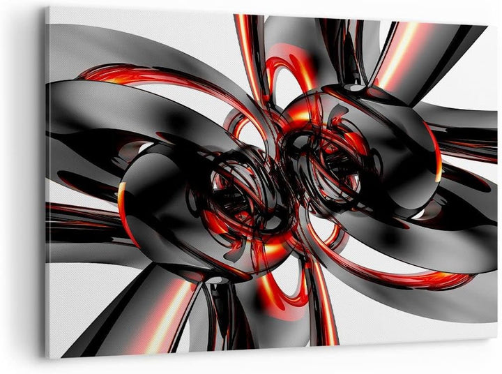 Bilder auf Leinwand 100x70cm Leinwandbild Abstrakt Ring Glas Komposition Gross Wanddeko Bild Schlafz