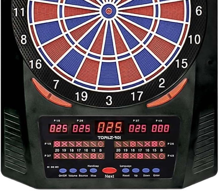 Carromco elektronisches Dartboard TOPAZ-901, schwarz, 2-Loch Abstand, Dartscheibe elektronisch, Dart