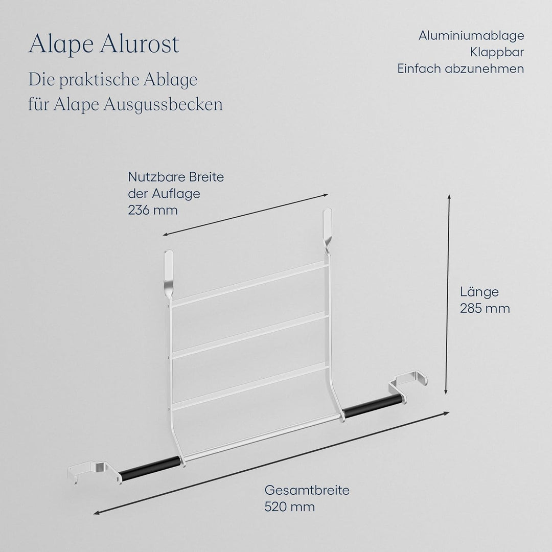 Alape˘ Alurost für Alape Ausgussbecken aus robustem Aluminium, für Keller, Waschküche, Garten, Garag