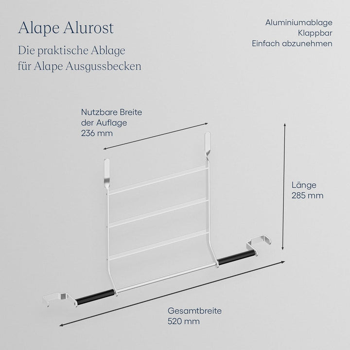 Alape˘ Alurost für Alape Ausgussbecken aus robustem Aluminium, für Keller, Waschküche, Garten, Garag
